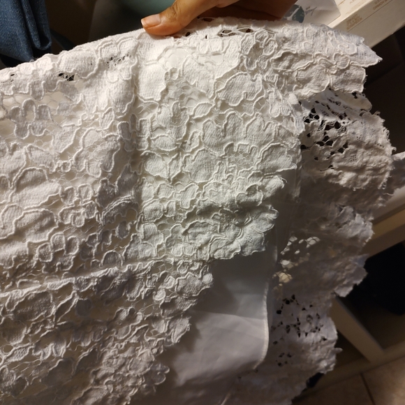 NWT Galina High-Low Lace Corded Strapless Wedding Dress - Picture 6 of 7